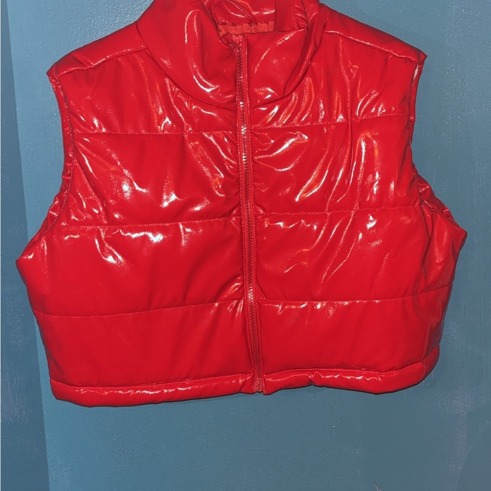 Rainbow Red Puffer Vest